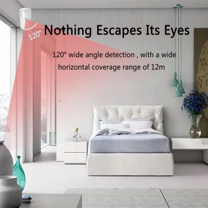 Casa si Gradina - Electrice - Smart Home - Alarme si accesorii - Detector de senzor de mișcare PIR wireless 433MHz cu imunitate la animale de companie, 15kg, EV1527 - Infinity.ro