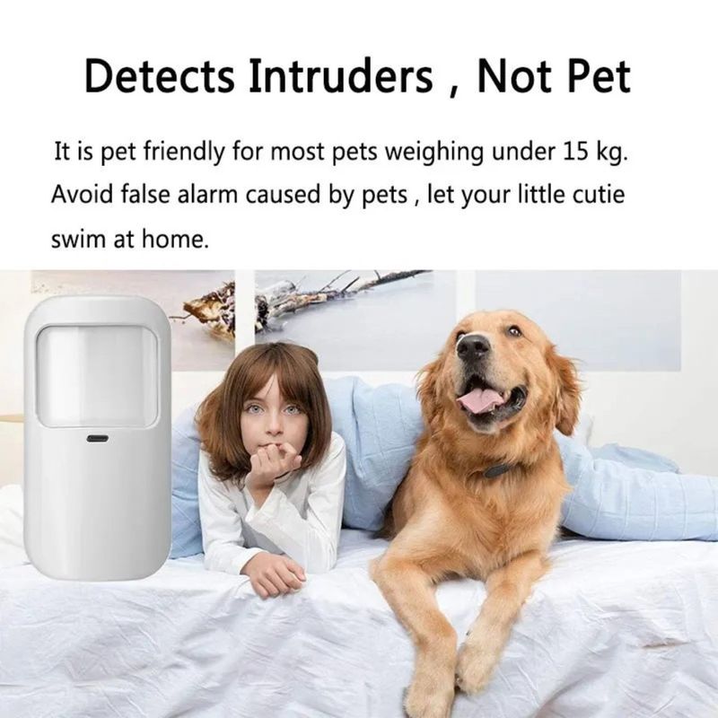 Casa si Gradina - Electrice - Smart Home - Alarme si accesorii - Detector de senzor de mișcare PIR wireless 433MHz cu imunitate la animale de companie, 15kg, EV1527 - Infinity.ro