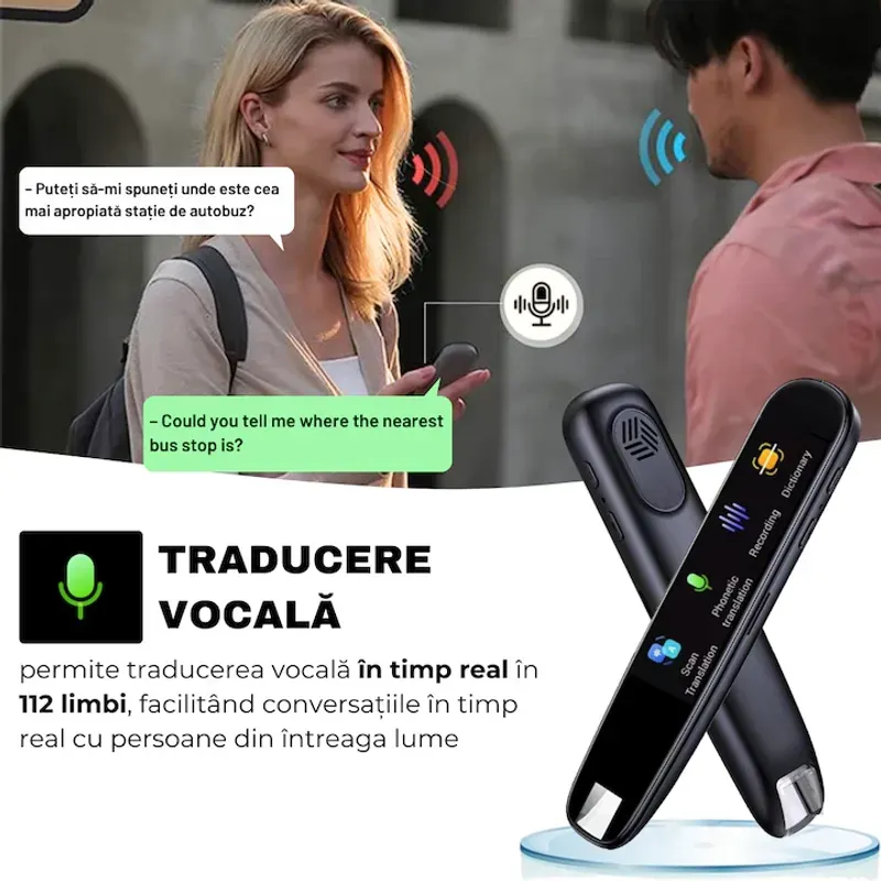 Laptop, Telefoane si Tablete - Wearables si gadgeturi - Gadgeturi - Accesorii SMART - Traducator N2L Store®, inteligent, cu AI, 112 limbi online/offline, ecran tactil, Bluetooth - Infinity.ro