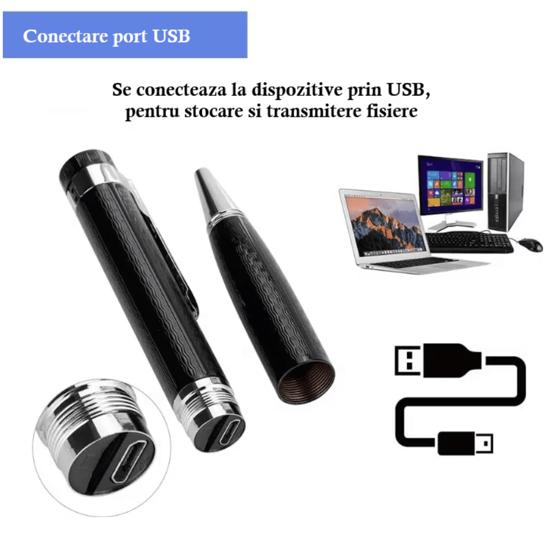 Laptop, Telefoane si Tablete - Wearables si gadgeturi - Gadgeturi - Dispozitive spionaj - Reportofon spion N2L Store®, ascuns in pix, 16GB, activare vocala, inregistrare 360° - Infinity.ro