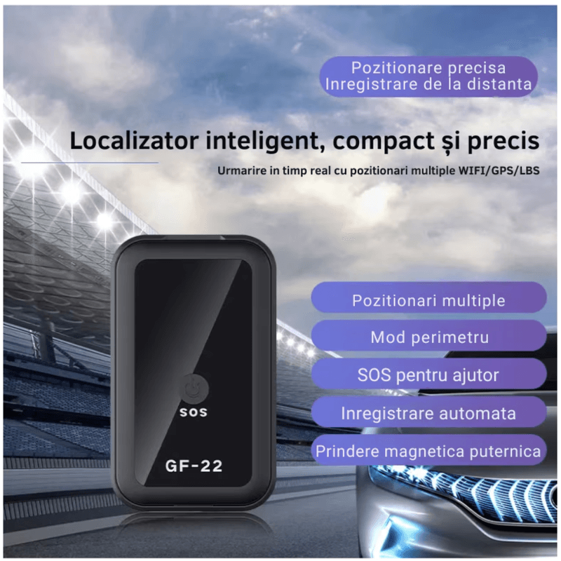 Laptop, Telefoane si Tablete - Wearables si gadgeturi - Gadgeturi - Dispozitive spionaj - GPS Tracker Mini GF-22 N2L Store®, 2G, magnetic, buton panica, monitorizare in timp real - Infinity.ro