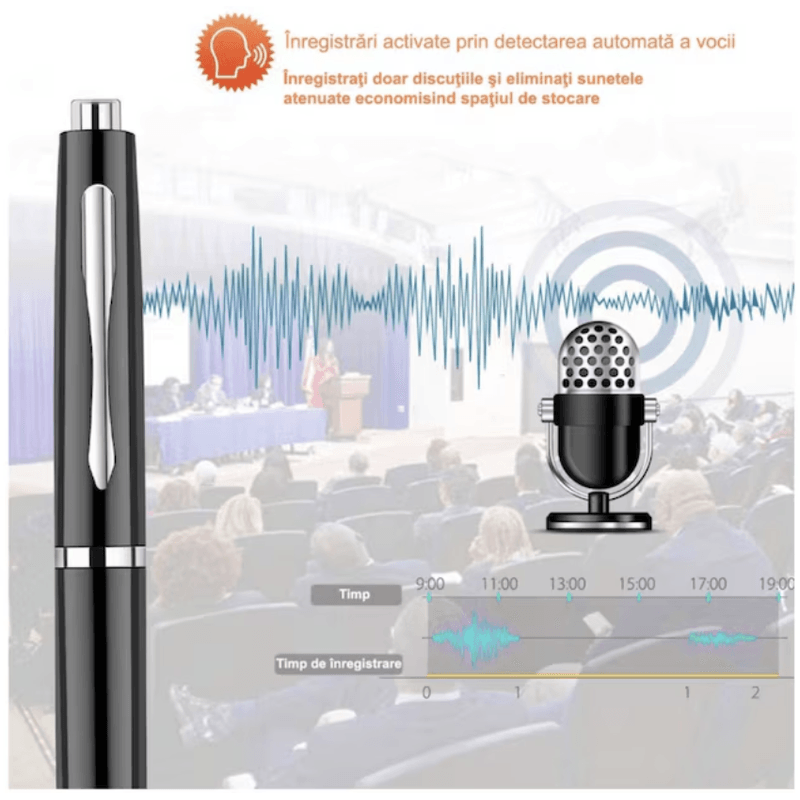 Laptop, Telefoane si Tablete - Wearables si gadgeturi - Gadgeturi - Dispozitive spionaj - Reportofon spion N2L Store®, ascuns in pix, 8GB, activare vocala, inregistrare 360° - Infinity.ro