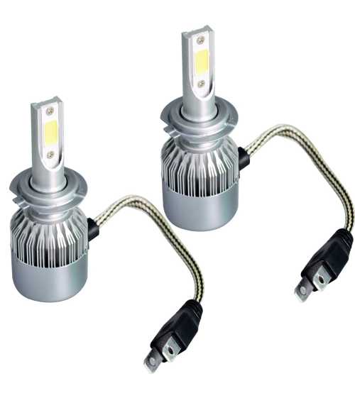 Becuri auto LED H7 – Set 2 becuri, 72W, 7600 lumeni, 6500K, bec auto LED performant
