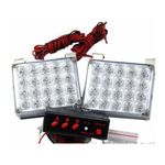 Auto si Moto - Piese auto si accesorii - Caroserie - Faruri, stopuri si proiectoare - Girofar stroboscop LED roșu-albastru – Set 2 pătrate, lumină de avertizare auto - Infinity.ro