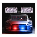 Auto si Moto - Piese auto si accesorii - Caroserie - Faruri, stopuri si proiectoare - Girofar stroboscop LED roșu-albastru – Set 2 pătrate, lumină de avertizare auto - Infinity.ro
