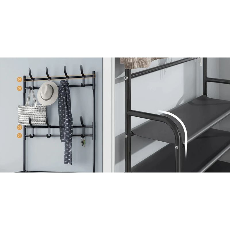 Casa si Gradina - Mobilier - Organizare si depozitare - Cuiere - Cuier haine cu suport pantofi, 5 rafturi - Infinity.ro