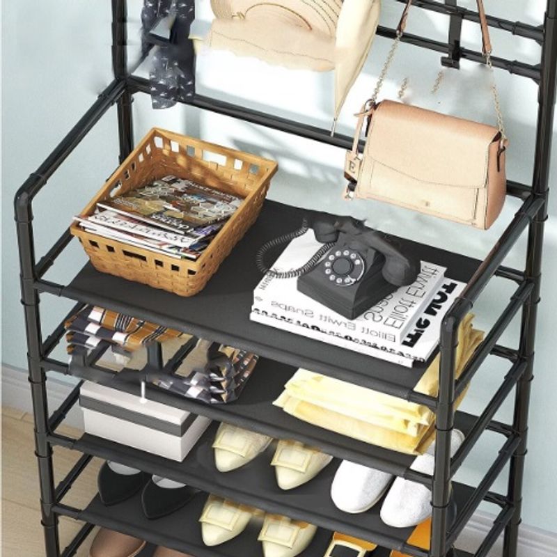 Casa si Gradina - Mobilier - Organizare si depozitare - Cuiere - Cuier haine cu suport pantofi, 5 rafturi - Infinity.ro