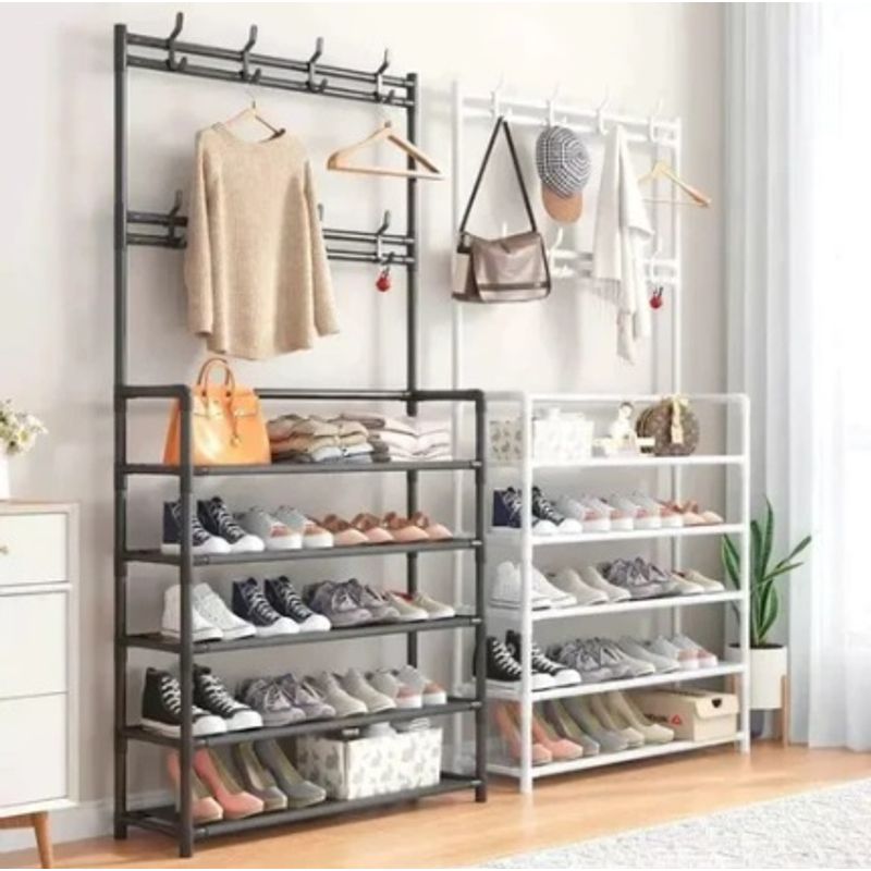Casa si Gradina - Mobilier - Organizare si depozitare - Cuiere - Cuier haine cu suport pantofi, 5 rafturi - Infinity.ro