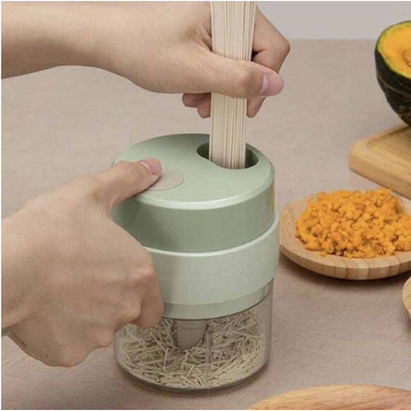 Electronice si Electrocasnice - Electrocasnice bucatarie - Mixere, tocatoare & roboti de bucatarie - Blendere si mini tocatoare - Tocator electric de legume, fructe, condimente si carne, 4 in 1 - Infinity.ro