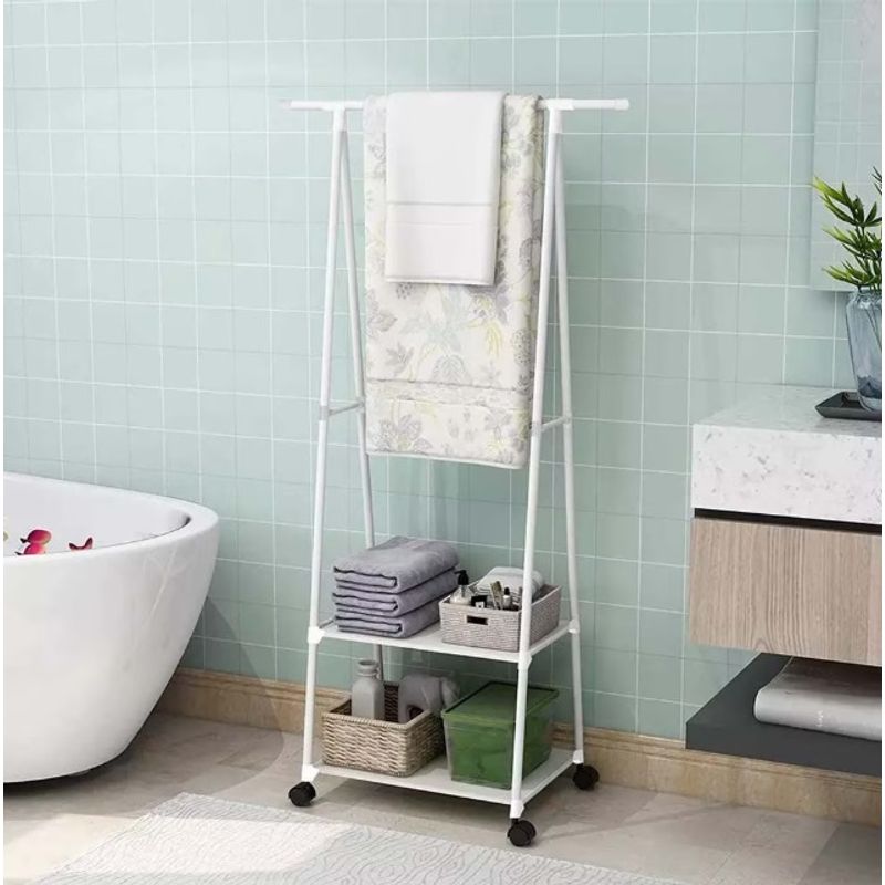 Casa si Gradina - Mobilier - Organizare si depozitare - Organizator incaltaminte - Suport pentru haine si umerase, 160 x 55 x 42 cm, alb - Infinity.ro