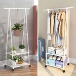 Casa si Gradina - Mobilier - Organizare si depozitare - Organizator incaltaminte - Suport pentru haine si umerase, 160 x 55 x 42 cm, alb - Infinity.ro