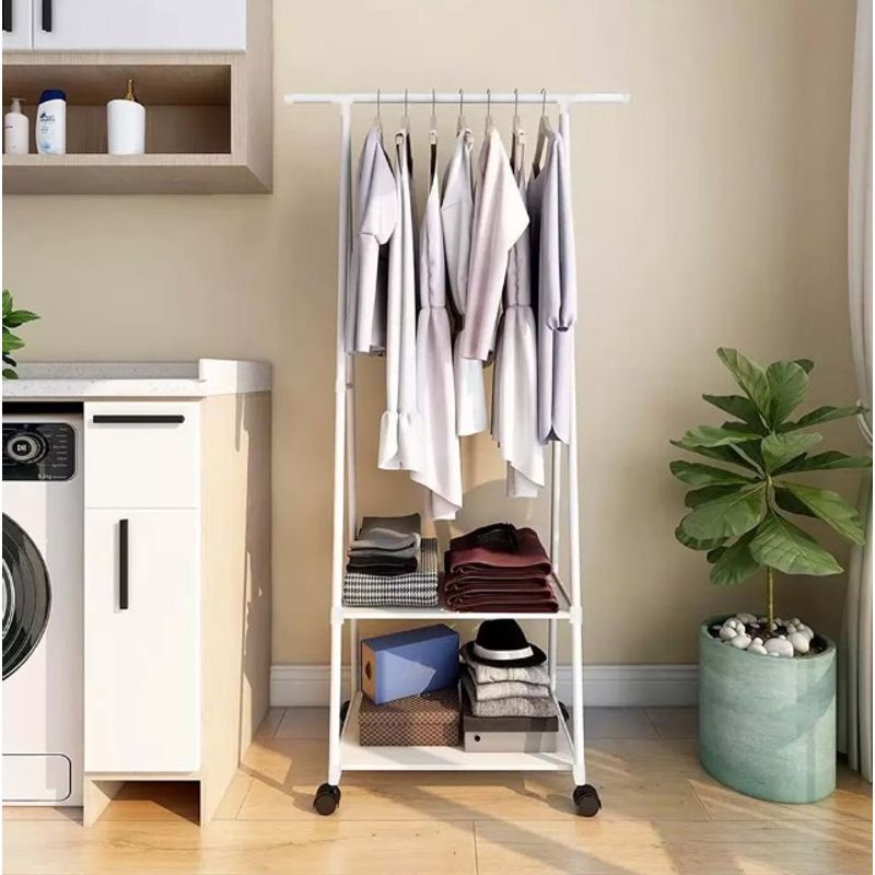 Casa si Gradina - Mobilier - Organizare si depozitare - Organizator incaltaminte - Suport pentru haine si umerase, 160 x 55 x 42 cm, alb - Infinity.ro