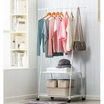 Casa si Gradina - Mobilier - Organizare si depozitare - Organizator incaltaminte - Suport pentru haine si umerase, 160 x 55 x 42 cm, alb - Infinity.ro