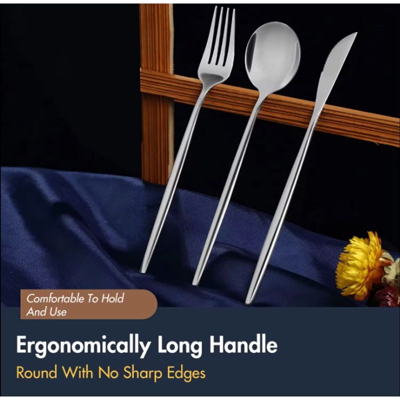 Casa si Gradina - Bucatarie si vesela - Vesela si tacamuri - Tacamuri si seturi - Set tacamuri in stil portughez 24 piese, argintiu - Infinity.ro