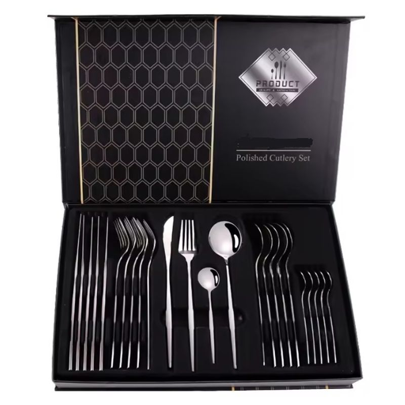 Casa si Gradina - Bucatarie si vesela - Vesela si tacamuri - Tacamuri si seturi - Set tacamuri in stil portughez 24 piese, argintiu - Infinity.ro