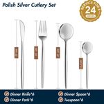 Casa si Gradina - Bucatarie si vesela - Vesela si tacamuri - Tacamuri si seturi - Set tacamuri in stil portughez 24 piese, argintiu - Infinity.ro