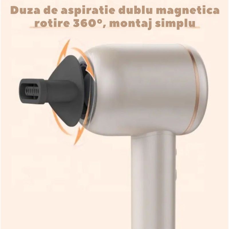 Ingrijire personala si Cosmetice - Aparate & accesorii ingrijire personala - Hair styling - Uscatoare de par - Uscator de par profesional, 1800W, 4 trepte de temperatura, 3 trepte de viteza, buton aer rece, ingrijire cu ioni minera - Infinity.ro