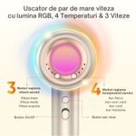 Ingrijire personala si Cosmetice - Aparate & accesorii ingrijire personala - Hair styling - Uscatoare de par - Uscator de par profesional, 1800W, 4 trepte de temperatura, 3 trepte de viteza, buton aer rece, ingrijire cu ioni minera - Infinity.ro
