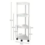 Casa si Gradina - Mobilier - Mobilier baie - Etajere baie - Raft de colt cu 4 niveluri, multifunctional, cu roti, alb, 34 x 24 x 93 cm - Infinity.ro