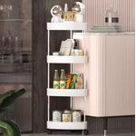 Casa si Gradina - Mobilier - Mobilier baie - Etajere baie - Raft de colt cu 4 niveluri, multifunctional, cu roti, alb, 34 x 24 x 93 cm - Infinity.ro