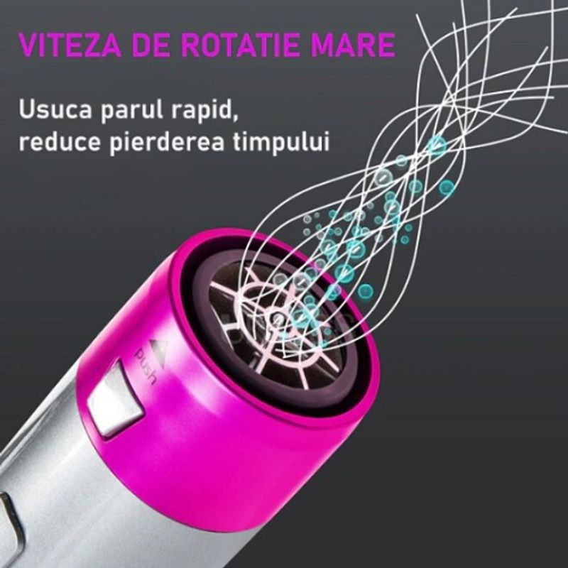 Ingrijire personala si Cosmetice - Aparate & accesorii ingrijire personala - Hair styling - Perii de par electrice - Perie electrica pentru volum cu aer cald one step 5in1, uscator, perie, ondulator, 1000 W - Infinity.ro