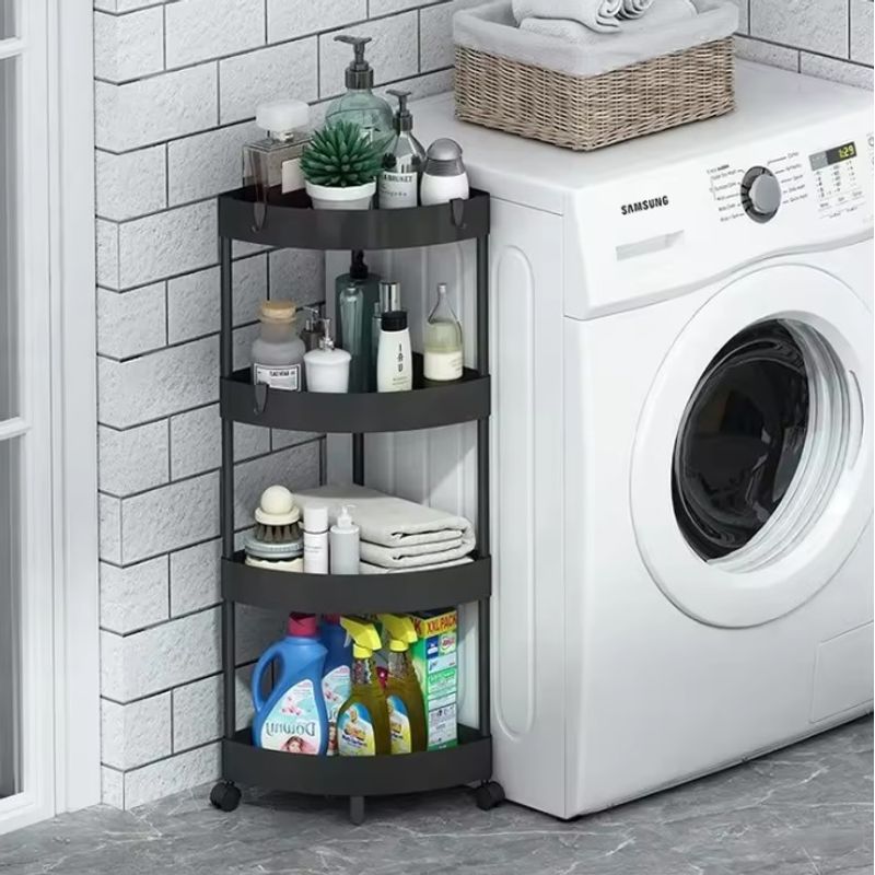 Casa si Gradina - Mobilier - Mobilier baie - Etajere baie - Raft de colt cu 4 niveluri, 34 x 24 x 93 cm, negru - Infinity.ro