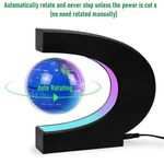 Casa si Gradina - Corpuri si surse de iluminat - Veioze si lampi - Veioze - Glob pamantesc, magnetic, plutitor cu iluminare LED, suport tip C - Infinity.ro