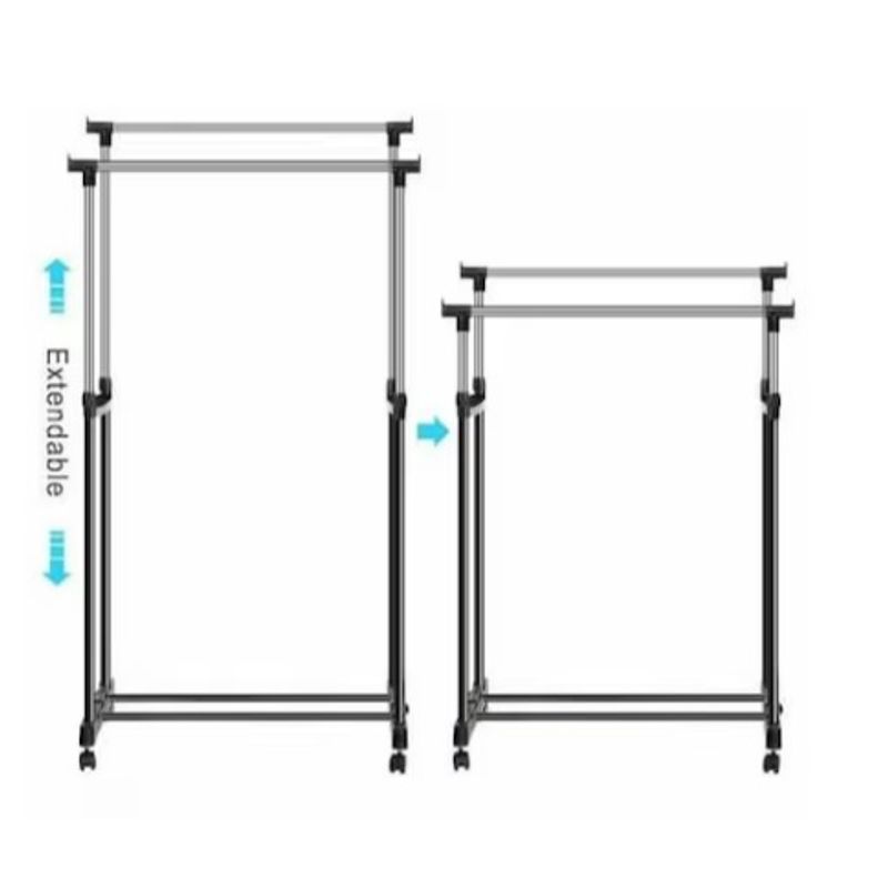 Casa si Gradina - Mobilier - Organizare si depozitare - Cuiere - Suport dublu pentru umerase, mobil - Infinity.ro