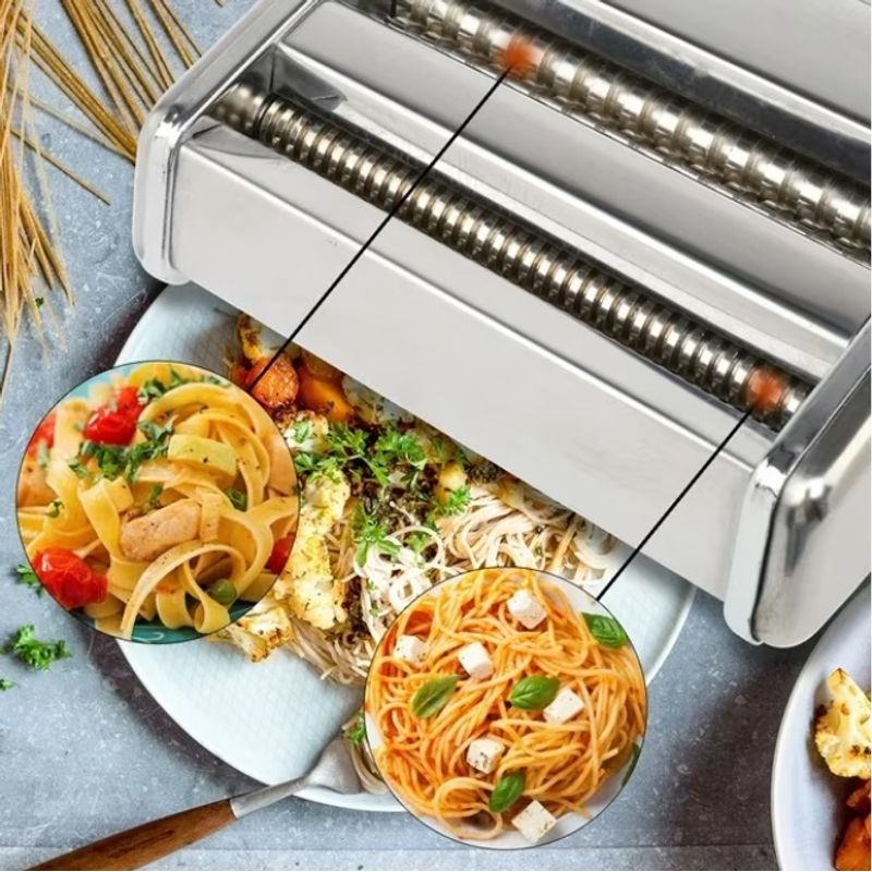 Electronice si Electrocasnice - Electrocasnice bucatarie - Mixere, tocatoare & roboti de bucatarie - Roboti de bucatarie - Masina de facut paste si taietei, 7 functii de reglare - Infinity.ro