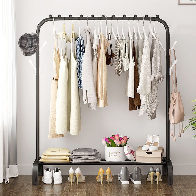 Casa si Gradina - Mobilier - Organizare si depozitare - Organizator incaltaminte - Suport dublu pentru haine, 110 x 54 x 150 cm, negru mat - Infinity.ro