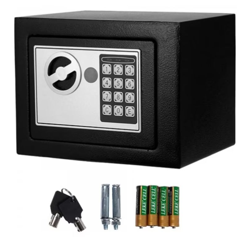 Casa si Gradina - Constructii - Depozitare, transport si protectie - Seifuri si casete de valori - Seif din otel cu cifru electronic si cheie, 23x17x17 cm - Infinity.ro
