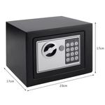 Casa si Gradina - Constructii - Depozitare, transport si protectie - Seifuri si casete de valori - Seif din otel cu cifru electronic si cheie, 23x17x17 cm - Infinity.ro