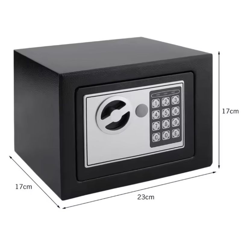 Casa si Gradina - Constructii - Depozitare, transport si protectie - Seifuri si casete de valori - Seif din otel cu cifru electronic si cheie, 23x17x17 cm - Infinity.ro