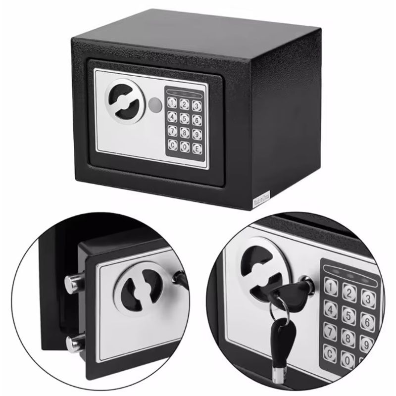 Casa si Gradina - Constructii - Depozitare, transport si protectie - Seifuri si casete de valori - Seif din otel cu cifru electronic si cheie, 23x17x17 cm - Infinity.ro