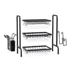 Casa si Gradina - Bucatarie si vesela - Organizare si depozitare bucatarie - Scurgator vase - Scurgator pentru vase si tacamuri cu picurator, 3 niveluri - Infinity.ro