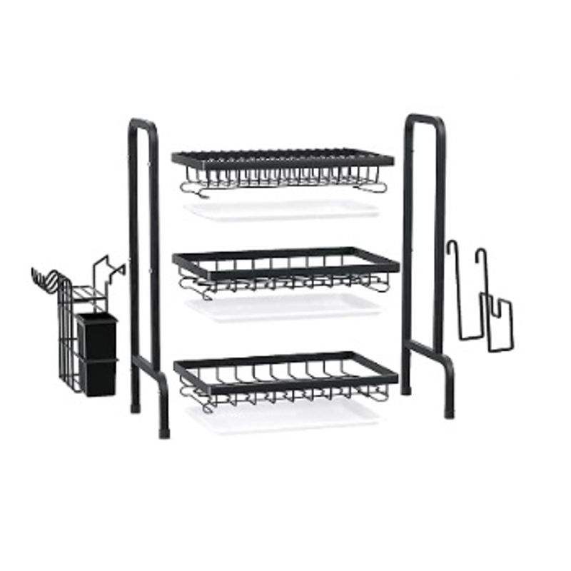 Casa si Gradina - Bucatarie si vesela - Organizare si depozitare bucatarie - Scurgator vase - Scurgator pentru vase si tacamuri cu picurator, 3 niveluri - Infinity.ro