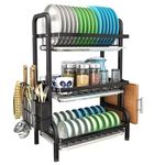 Casa si Gradina - Bucatarie si vesela - Organizare si depozitare bucatarie - Scurgator vase - Scurgator pentru vase si tacamuri cu picurator, 3 niveluri - Infinity.ro