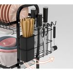 Casa si Gradina - Bucatarie si vesela - Organizare si depozitare bucatarie - Scurgator vase - Scurgator pentru vase si tacamuri cu picurator, 3 niveluri - Infinity.ro