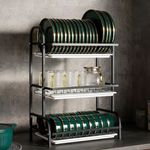 Casa si Gradina - Bucatarie si vesela - Organizare si depozitare bucatarie - Scurgator vase - Scurgator pentru vase si tacamuri cu picurator, 3 niveluri - Infinity.ro