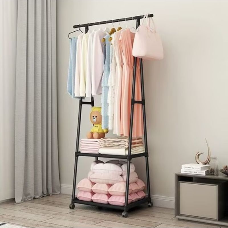 Casa si Gradina - Mobilier - Organizare si depozitare - Umerase si valeti - Suport pentru haine si umerase, 160 x 55 x 42 cm, negru - Infinity.ro