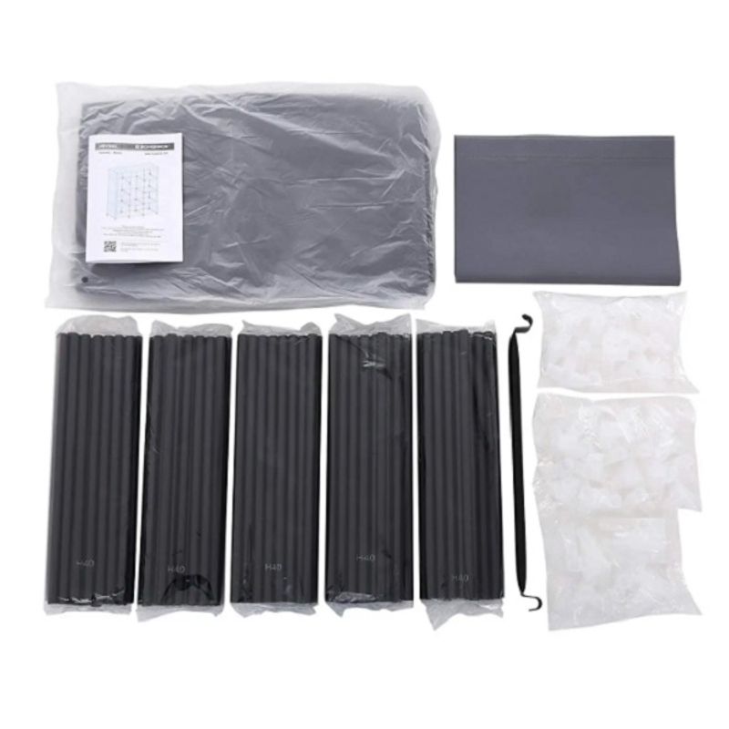 Casa si Gradina - Mobilier - Dulapuri si sifoniere - Sifoniere - Sifonier/dulap textil dublu-umerase si rafturi, cu cadru metalic 105x45x175 cm - Infinity.ro