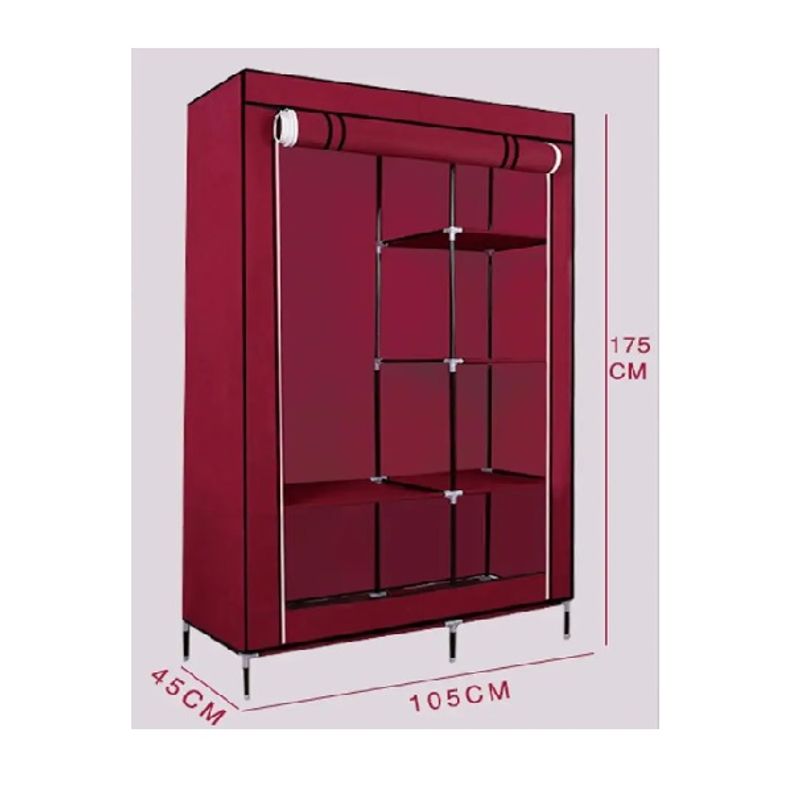 Casa si Gradina - Mobilier - Dulapuri si sifoniere - Sifoniere - Sifonier/dulap textil dublu-umerase si rafturi, cu cadru metalic 105x45x175 cm - Infinity.ro