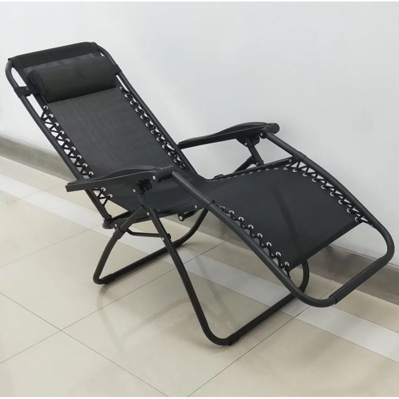 Sport si Outdoor - Camping - Mobilier pentru camping - Scaune camping - Scaun camping, pliabil, cu pernuta, suport pentru pahare si carte, negru - Infinity.ro