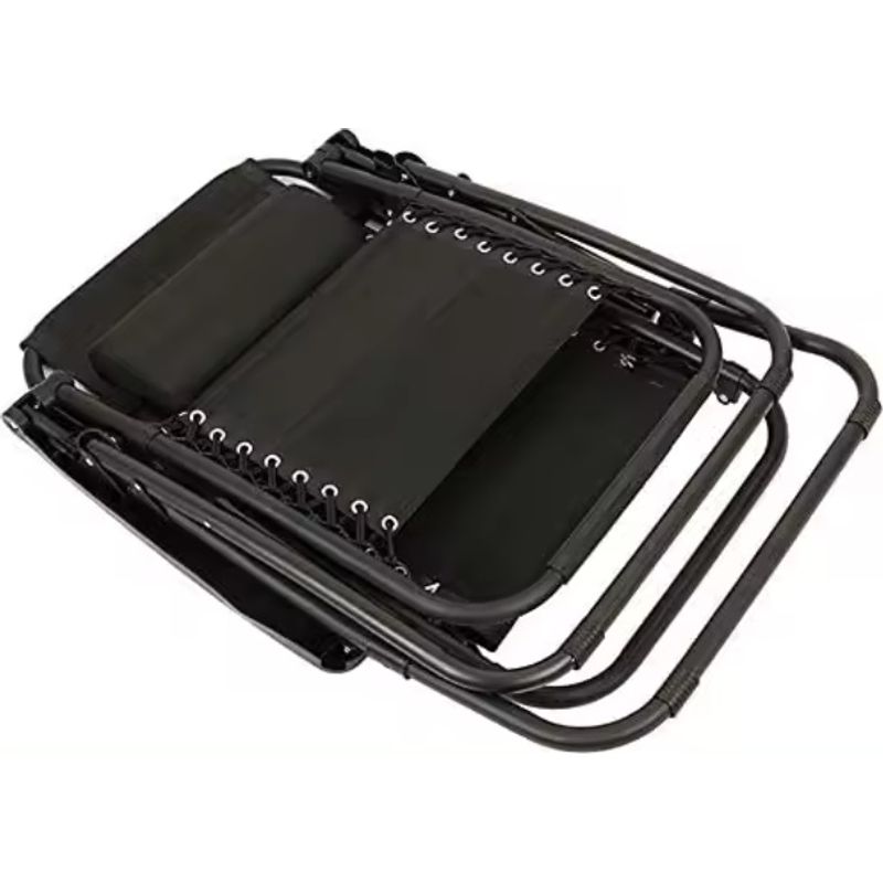 Sport si Outdoor - Camping - Mobilier pentru camping - Scaune camping - Scaun camping, pliabil, cu pernuta, suport pentru pahare si carte, negru - Infinity.ro