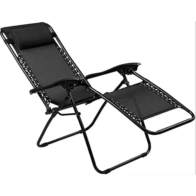 Sport si Outdoor - Camping - Mobilier pentru camping - Scaune camping - Scaun camping, pliabil, cu pernuta, suport pentru pahare si carte, negru - Infinity.ro