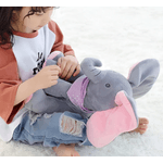 Jucarii, Copii si Bebe - Jucarii si jocuri - Jucarii & jocuri educative - Jucarii interactive - Jucarie interactiva elefant, canta si vorbeste, 30x15 cm, gri/roz - Infinity.ro