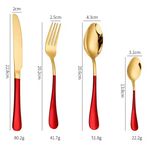 Casa si Gradina - Bucatarie si vesela - Vesela si tacamuri - Tacamuri si seturi - Set tacamuri 24 piese, auriu/rosu - Infinity.ro