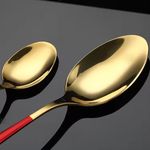 Casa si Gradina - Bucatarie si vesela - Vesela si tacamuri - Tacamuri si seturi - Set tacamuri 24 piese, auriu/rosu - Infinity.ro