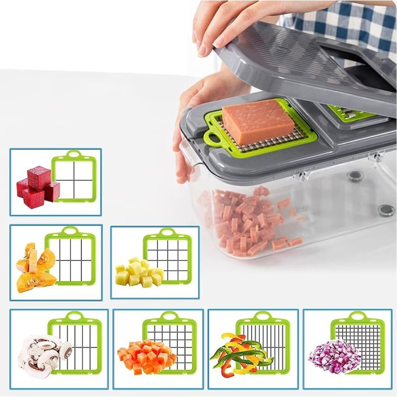 Casa si Gradina - Bucatarie si vesela - Ustensile bucatarie - Razatori si curatatoare - Razatoare multifunctionala pentru legume si fructe, 22 piese - Infinity.ro