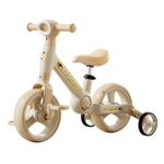 Sport si Outdoor - Ciclism - Biciclete pentru copii - Bicicleta cu roti ajutatoare 2-4 ani, Crem, 10 inch, 2 in 1 Transformabila in bicicleta fara pedale, Lanterna far led - Infinity.ro